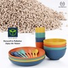 Homienly Wheat Straw Dinnerware Sets, 20pcs Dishes Dinnerware Sets Microwave