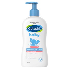 Cetaphil Baby Moisturising Bath & Wash 400ml, For Gentle Cleansing of Delicate Skin, Tear Free, Soap Free, Hypoallergenic, pH balanced, With Aloe Vera & Almond Oil, Dermatologically Tested