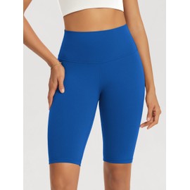 ODODOS Yoga Shorts for Women 10" High Waist Non See Through Buttery Soft Lounge Biker Shorts, Royal Blue, XX-Large