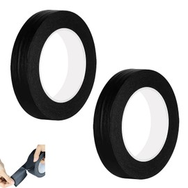 WQEDVN 2 Roll Black Masking Tape, Thin Black Tape, for Stucco Masking, Decoration, Car Paint, Poster Production