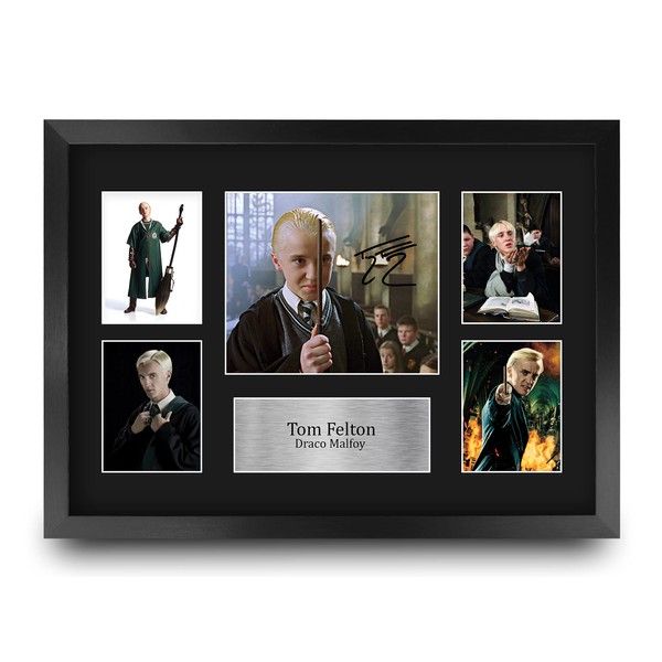 HWC Trading FR A3 Tom Felton Harry Potter Draco Malfoy Gifts Printed Signed Autograph Picture Display for Movie Memorabilia Fans - A3 Framed