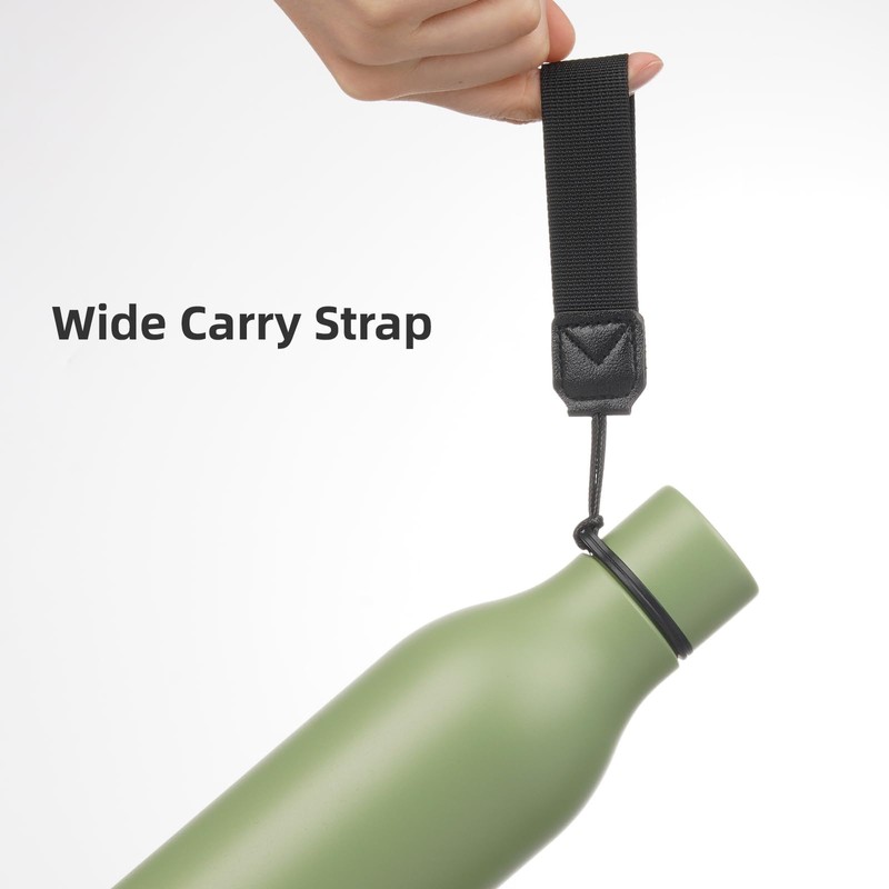 Insulated Water Bottle with Strap,18 oz Double Wall Stainless Steel