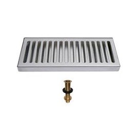 Bev Rite Flush Mount Drip Tray 12" X 5" X 3/4" with Drain - Counter or Surface Mount