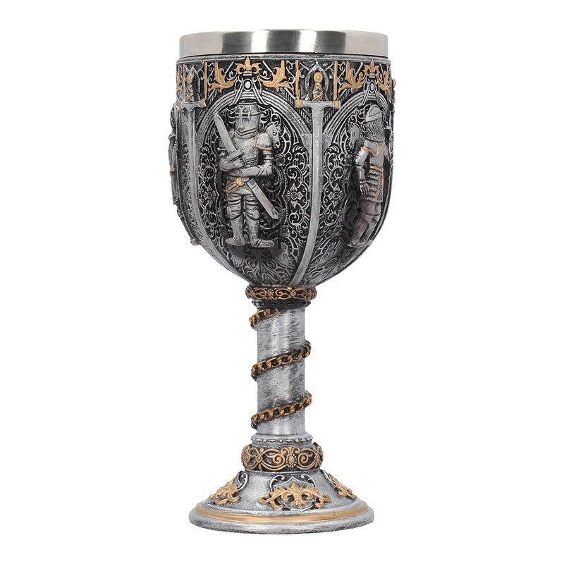 Nemesis Now Medieval Knight Goblet 17.5cm Silver, Resin w/Stainless Steel