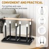 BBWELL 6 Bottle Holder, Sturdy Bottle Drip Stand with Wooden