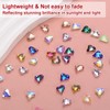 MECCANIXITY 40 Pcs 3D Heart Nail Charm Crystals Nail Gems