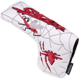 Topblux Golf Putter Headcover Covers Cover for Blade Putters, Spider Embroidery Blade Putter Headcovers with Magnetic Closure (White)