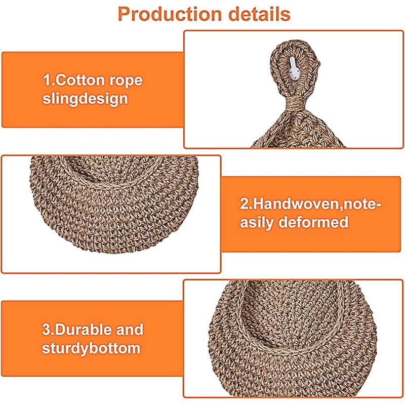 AIMALL 3pcs Boho Wall Hanging Baskets Set – Handwoven Jute