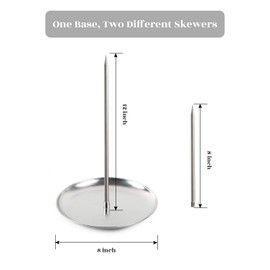 Vertical Skewer Brazilian Barbecue Skewer Stand Stainless Steel Removable Grilling Meat Spit for Roasting Meat Steak Whole Chicken Sausage