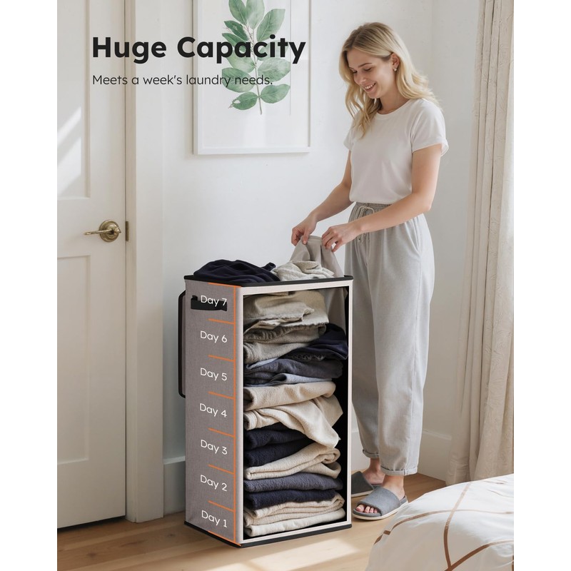 SOLEDI Laundry Hamper with Lid 100L Large & Tall Collapsible