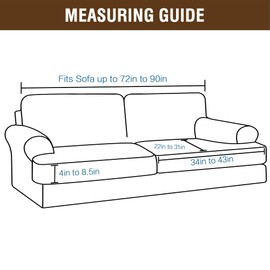 KPPKOU Stretch T Cushion Sofa Slipcover 3 Pieces Sofa Covers Thick Velvet Couch Cover Stretch Sofa Slip Covers Furniture Protector with 2 Individual T Cushion Washable (Stone Blue, Loveseat-XL)