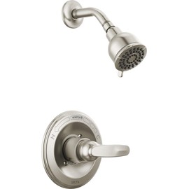 Delta Delta Faucet Foundations Brushed Nickel Shower Faucet Set with 2-Spray Brushed Nickel Shower Head, Shower Trim Kit, Shower Faucet Sets Complete, Stainless BT13210-SS (Valve Not Included)