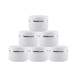 20g/50g/100g Refillable Make-up Cosmetic Jars White Plastic Jar with Dome Lid Empty Face Cream Lip Balm Lotion Storage Container Case Pot (Pack of 6) (50g)