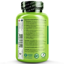 NATURELO Premium Fish Oil - 1100mg Triglyceride Omega-3 Per Capsule - One A Day - Best for Heart, Eye, Brain & Joint Health - No Burps - Natural Lemon Flavour - 60 Softgels | 2 Month Supply