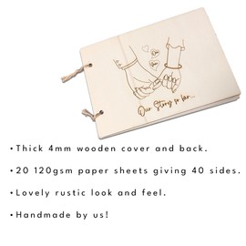 Wooden Anniversary Memory Book - 1 Year Our Story so Far - First Anniversary One Wedding Gift (One Year)