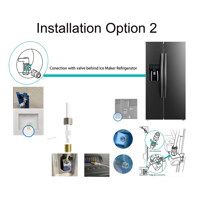 EZRODI All-in-One Ice Maker Water Line kit for 3/8"&1/4“ RO