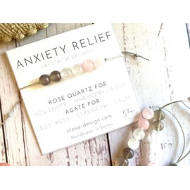 Crystal Bracelet - Anxiety Bracelet - Stress Relief Bracelet - Rose Quartz - Agate - Jade Bracelet - Natural Crystal - Healing Bracelet