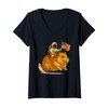 Womens Space Hamster USA Ride, Funny Astronaut Patriot Meme V-Neck