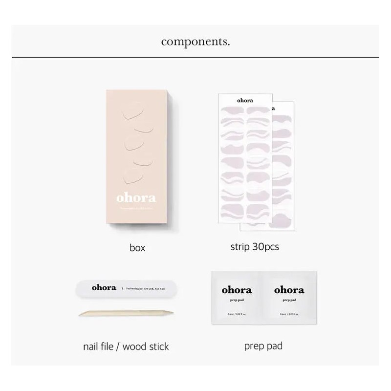 Ohora Semi Cured Gel Nail Strips N White Swirl