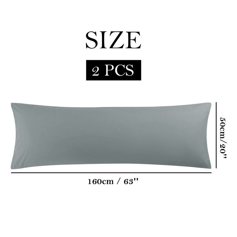 PiccoCasa Body Pillow Cover 2 Pcs Microfiber Envelope Pillow Cover