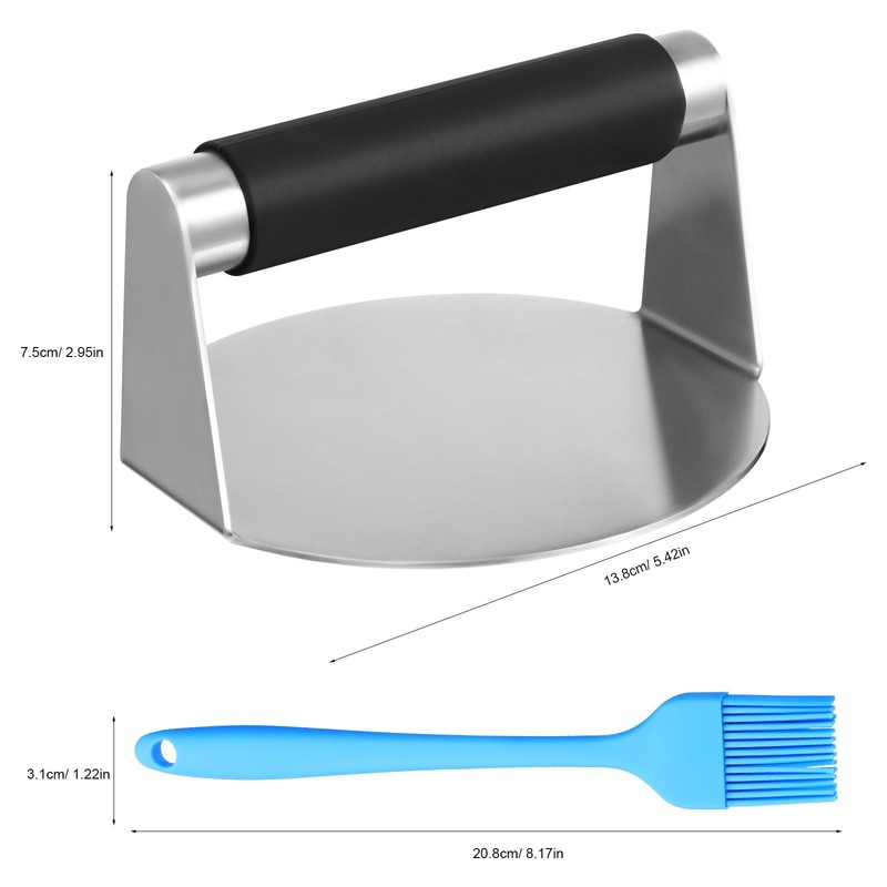 VICASKY Stainless Steel Burger Press, Burger Smasher Smash Burger Press