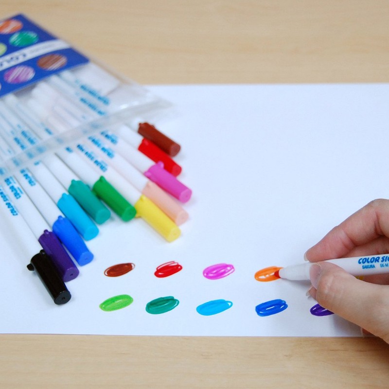 Sakura Crepas SK-M10P#49 Water Based Color Sign Pens, Black, 10