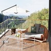 ​​​​​​​​​​​​Glass Coffee Table Square Coffee Table for Small Space,Modern Minimalist