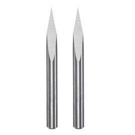 HARFINGTON 2pcs Engraving CNC Router Bit 4mm Shank 0.1mm Tip 20 Degree Solid Carbide 3 Flutes for Wood Acrylic PVC MDF Plastic