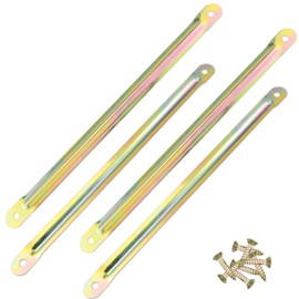 ITROLLE 4PCS Colored Zinc Heavy Duty Reinforced Legs Bracket Mounting Iron Plate Support Brace Table Leg Adapter Connector with Screws for Dining Tables Wooden Computer Desk Coffee Bed Furniture