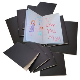 DEBRADALE DESIGNS - Brite & Clever Kid's 40 Blank Page Books for Kids - 5-1/2" x 8-1/2" - 12 Pack - Black Cover - Bulk Notebooks - Journals, Drawing, Art - Great for Creative Quiet Play Time