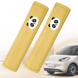 Seat Belt Cover [Set of 2] Seat Belt Pad, Car Supplies, Protects Shoulder and Neck, Panda Print, Leather, Seat Belt Supplies, Shoulder Pads Soft, Reduces Pressure, Suitable for Children and Adults,