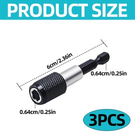 3 Pcs Drill Bit Holder Hex Shank 60mm Magnetic Bits Holders Quick Release Safe and Durable Screwdriver Bit Holders for Electric Drills Screwdriver Batch Head and Other to Transfer