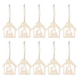 BESPORTBLE 20Pack Nativity Scene Christmas Ornaments, Xmas Wooden Hanging Ornaments Nativity Christmas Tree Ornaments Keepsake The Birth of Jesus Decor Religious Gift for Family