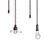 Crystal Ceiling Fan Pull Chains Hanging Drop Fan Pendants Prism Pack of 2 (Black)