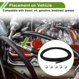 HOPESPANNER 5/16" Fuel Line Kit 15ft Vacuum Hose Automotive Fuel Hose with 5 Clamps 1 Set