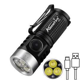 ALONEFIRE X53 Mini LED Flashlight Type C USB Rechargeable Bright Small Torch 5 Modes Portable Pen Light Waterproof Long Battery Life with Tail Magnet, Clip, Battery for Outdoor, EDC Carry, Hiking
