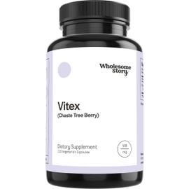 Wholesome Story Organic Vitex Chasteberry Supplement for Women | Hormone Balance, Fertility Support & Period Regulation | Vitex Berry Agnus Castus Extract | 120 Capsules | Chaste Tree Berry
