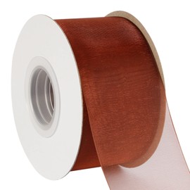 AVANAVA 5cm Wide Clear Organza Ribbon for Gift Wrapping Bouquet Wedding Decoration Floral Arrangement (Cappuccino)