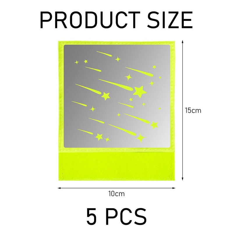5pcs Reflectors Bicycle Safety Reflectors with Neon Yellow Shooting Star