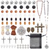 PandaHall 359-Piece Rosary Bracelet Making Set Wooden Beads Catholic Rosaries