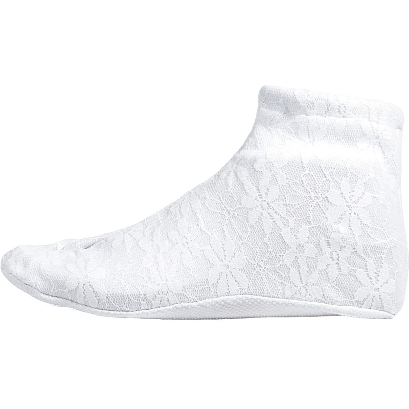 Kyoetsu Women's Lace, Tabi Cover, White, Black, white-2, 24.0 cm