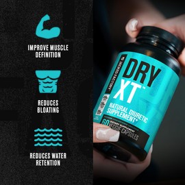 Jacked Factory Dry-XT Diuretic Water Pills - Natural Supplement | Reduces Water Retention & Bloating | Dandelion Root Extract, Potassium, 7 More Powerful Ingredients - 120 Veggie Capsules