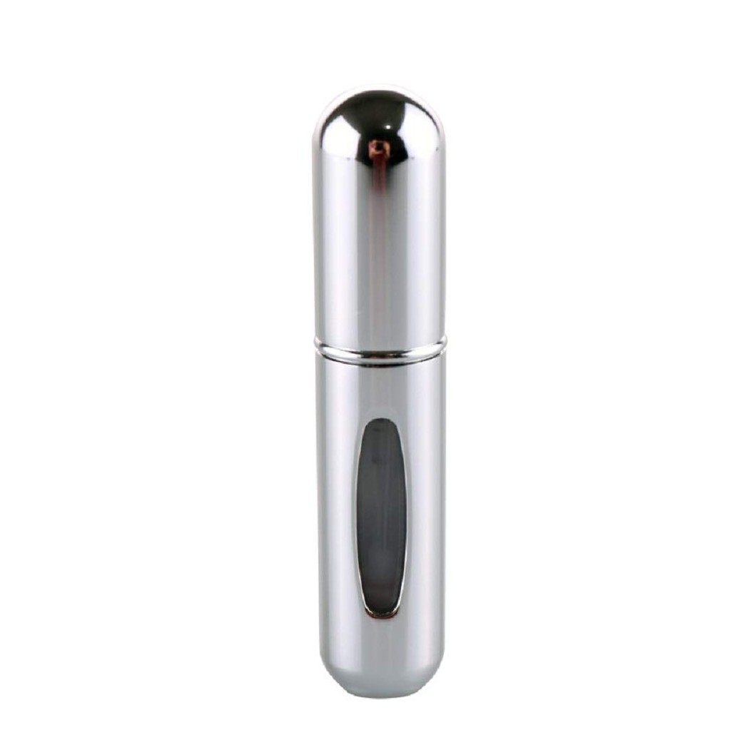 Mini Refillable Perfume Atomizer Bottle, Refillable Perfume Spray, Scent Pump Case, Perfume Atomizer Refillable Travel,5ml, Bright Gold,Silver, Black - 3PCS