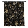 EGLGCC Vintage Floral Shower Curtain, Black Gold, 12 Hooks, 60"