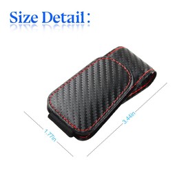 XINLIYA Sunglasses Holder for Car Sun Visor, 2 PCS Magnetic Leather Eyeglass Hanger, Sun Glasses Mount Clip on Visors, Ticket Card Cash Organizer, Auto Interior Accessories（Carbon Fiber）