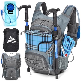 RAINSMORE Hydration Backpack with 2L Hydration Bladder Lightweight Insulated 18L Hiking Backpack with Rain Cover for Men Women Water Backpack for Running Cycling Biking Climbing