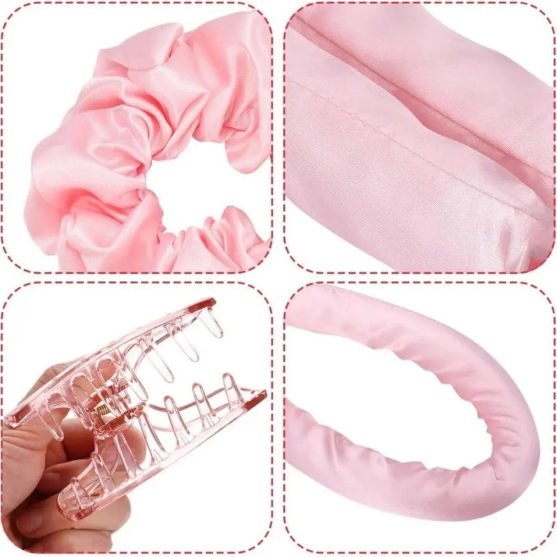 6pzs Curly Ondas En Cabello Rizos Sin Calor Tubo2 Scrunchie