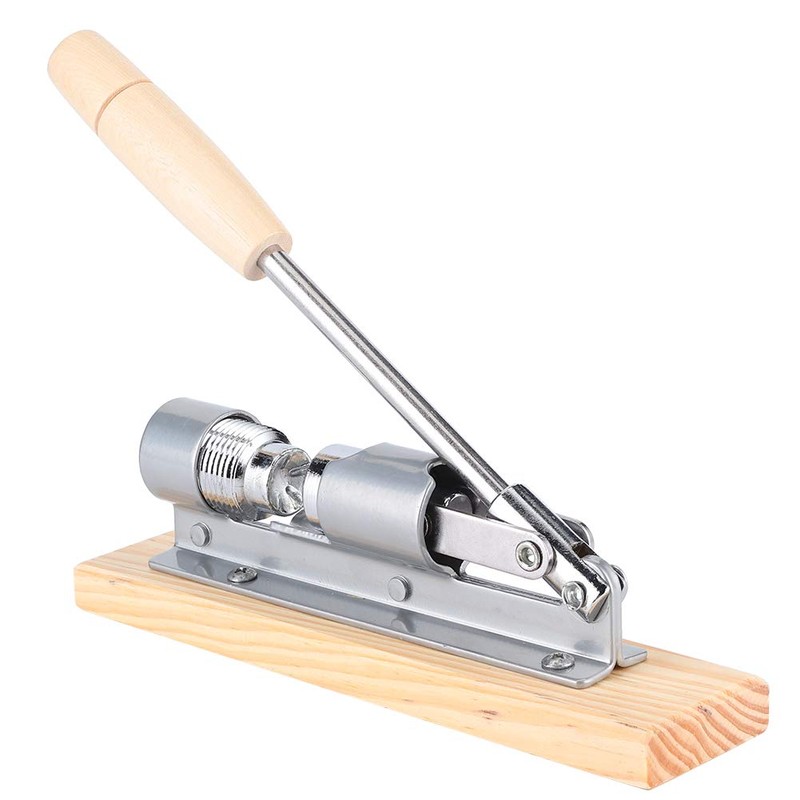 VIFERR Stainless Steel Nutcracker Mechanical Nutcracker Nut Opener with Wood