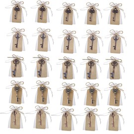 Bodosac Awtlife 50 Pcs Vintage Key Bottle Open and Sheer Bag for Wedding Party Favors 5 Style