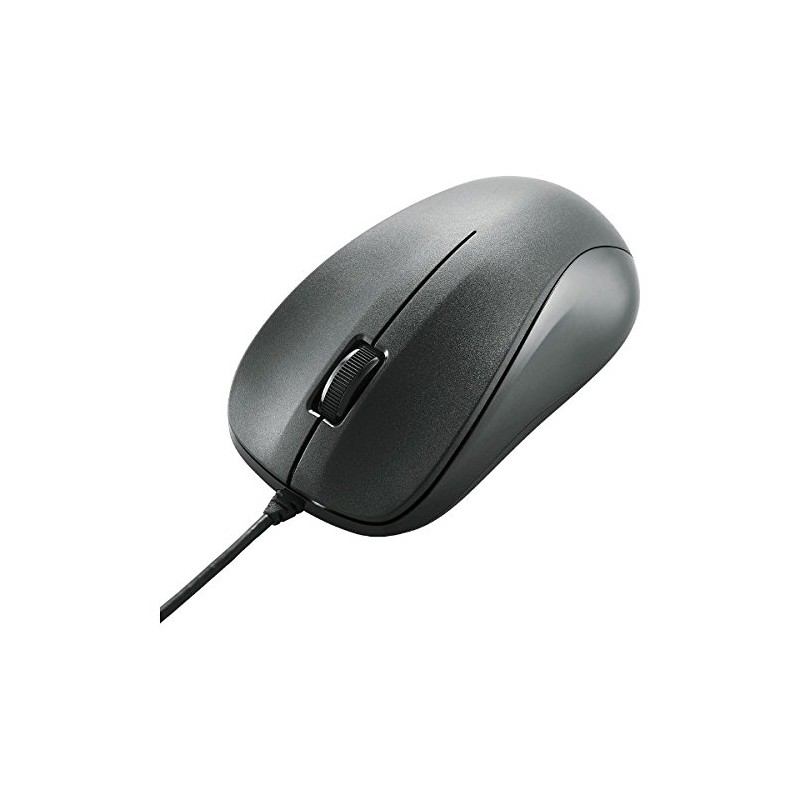 Elecom M-S2ULBK/RS Mouse, Wired, Medium, 3 Buttons, USB Laser, Black,